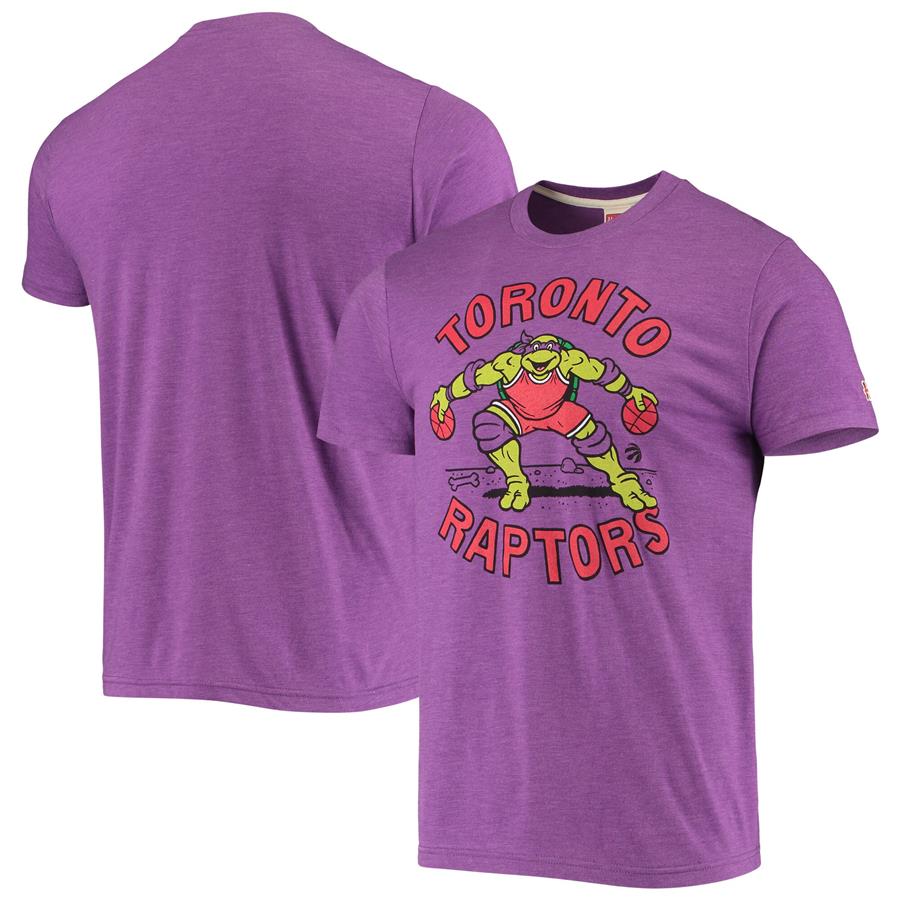 Toronto Raptors Homage NBA x Teenage Mutant Ninja Turtles Tri-Blend T-Shirt - Purple