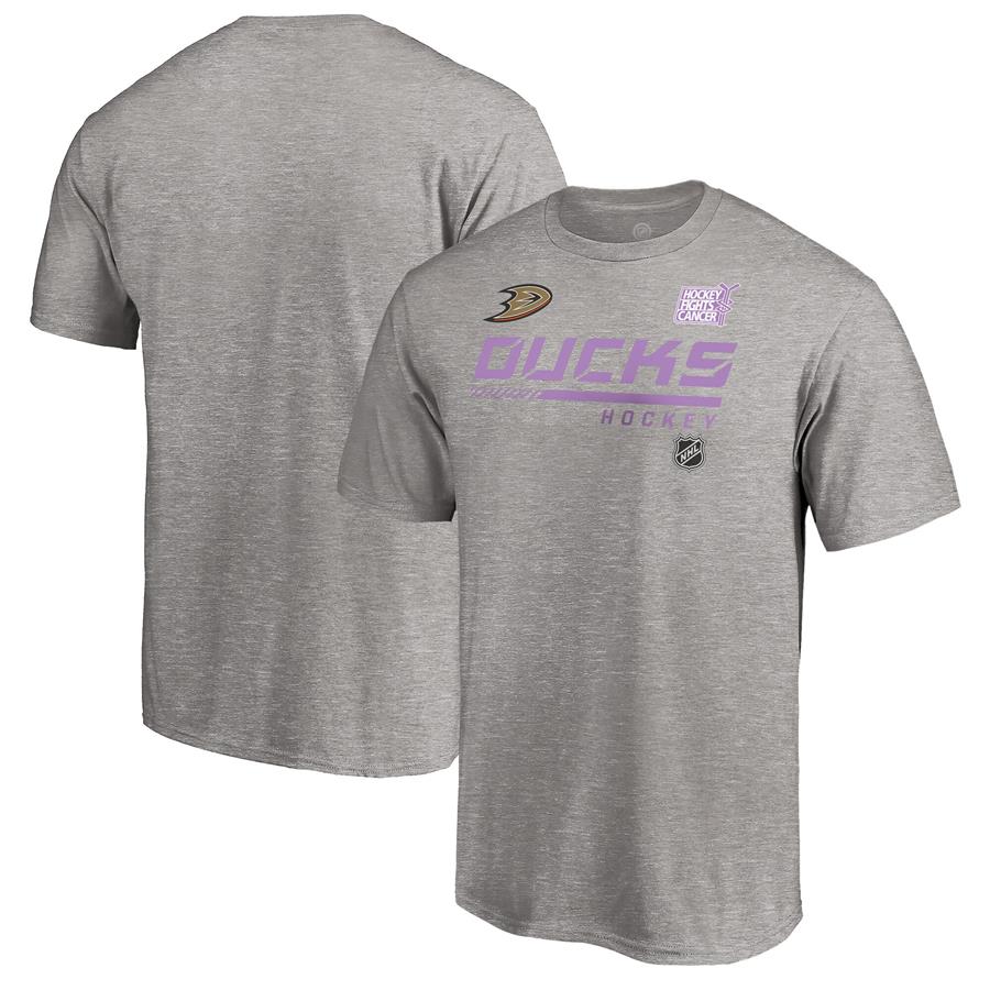 Anaheim Ducks Fanatics Branded 2020 Hockey Fights Cancer T-Shirt - Heather Gray