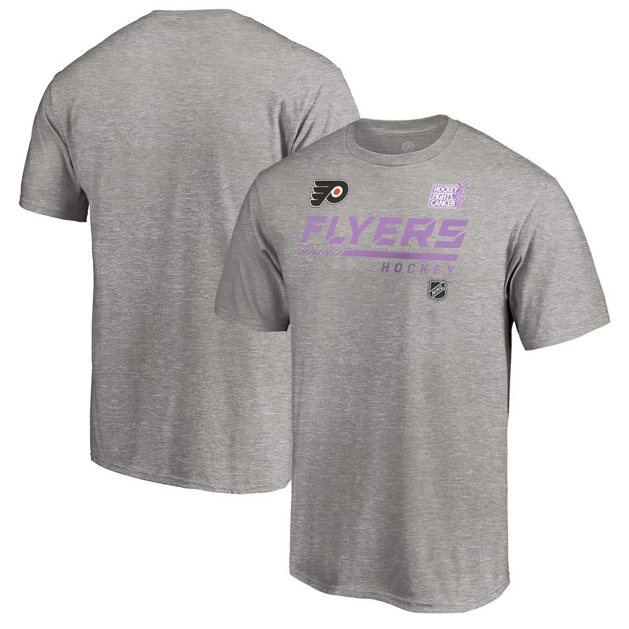 Philadelphia Flyers Fanatics Branded 2020 Hockey Fights Cancer T-Shirt - Heather Gray