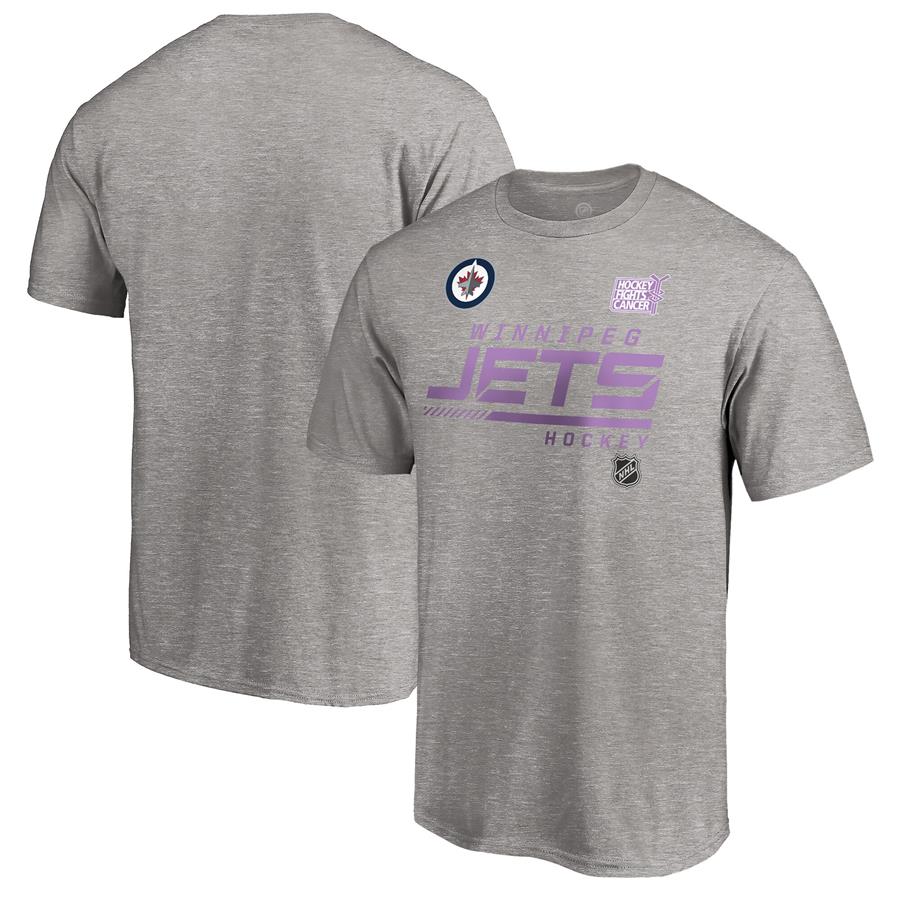 Winnipeg Jets Fanatics Branded 2020 Hockey Fights Cancer T-Shirt - Heather Gray