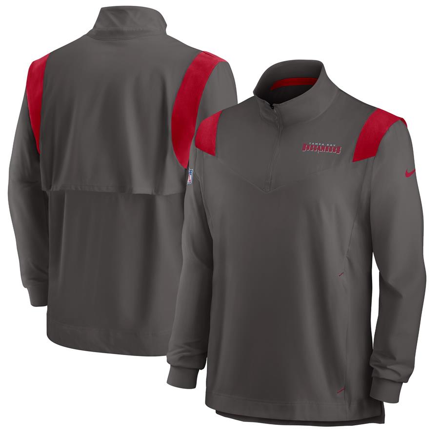 Tampa Bay Buccaneers Nike 2021 Sideline Coaches Repel Quarter-Zip Jacket - Pewter
