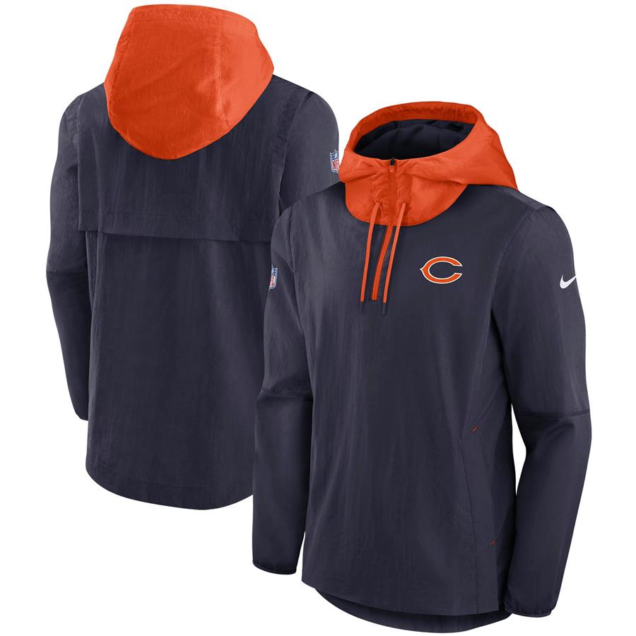 Chicago Bears Nike Sideline Player Quarter-Zip Jacket - Navy