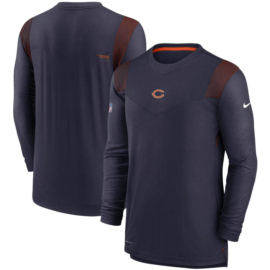 Chicago Bears Nike Sideline Player UV Performance Long Sleeve T-Shirt - Navy