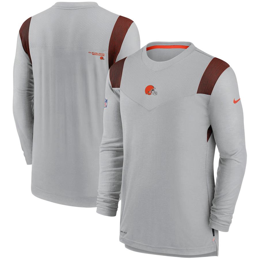 Cleveland Browns Nike Sideline Player UV Performance Long Sleeve T-Shirt - Gray