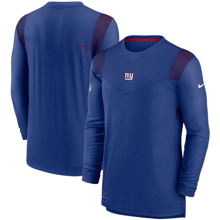 New York Giants Nike Sideline Player UV Performance Long Sleeve T-Shirt - Royal