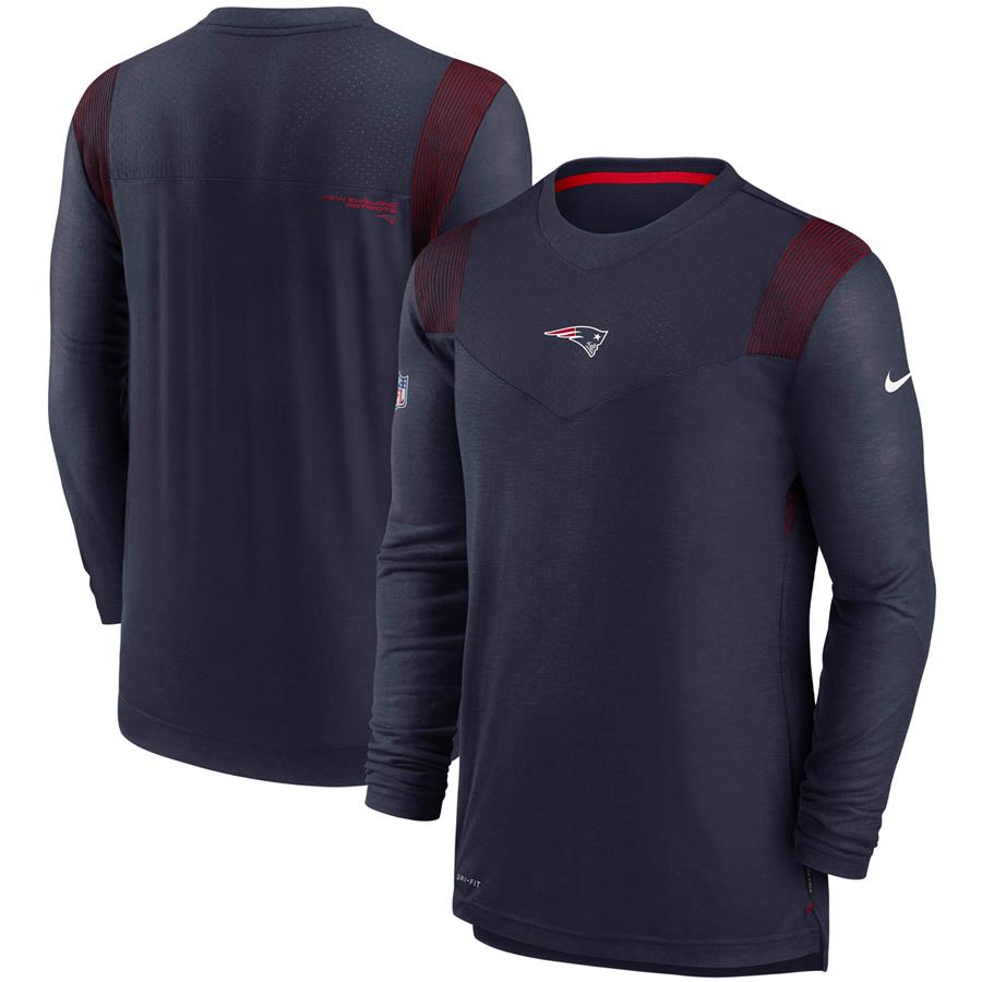 New England Patriots Nike Sideline Player UV Performance Long Sleeve T-Shirt - Navy