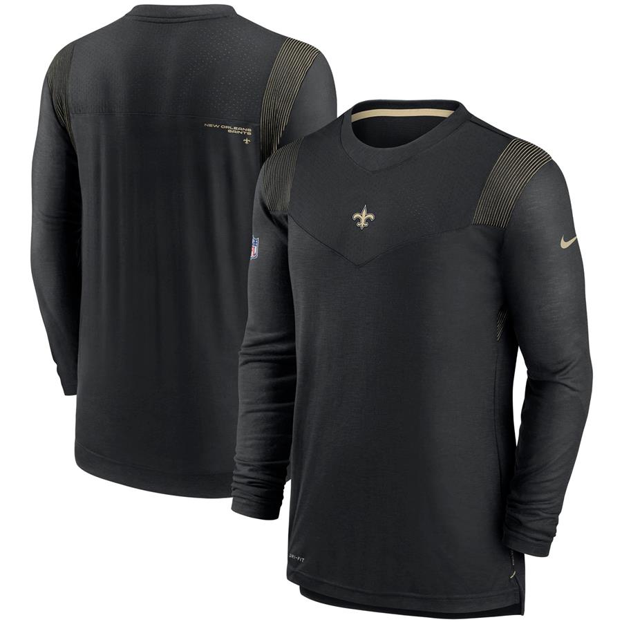 New Orleans Saints Nike Sideline Player UV Performance Long Sleeve T-Shirt - Black
