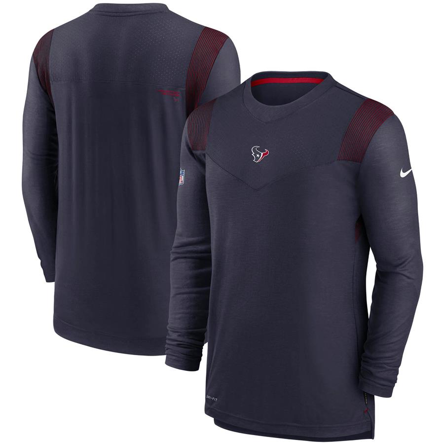Houston Texans Nike Sideline Player UV Performance Long Sleeve T-Shirt - Navy