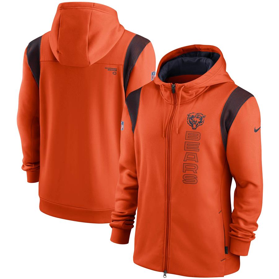 Chicago Bears Nike Sideline Team Performance Full-Zip Hoodie - Orange