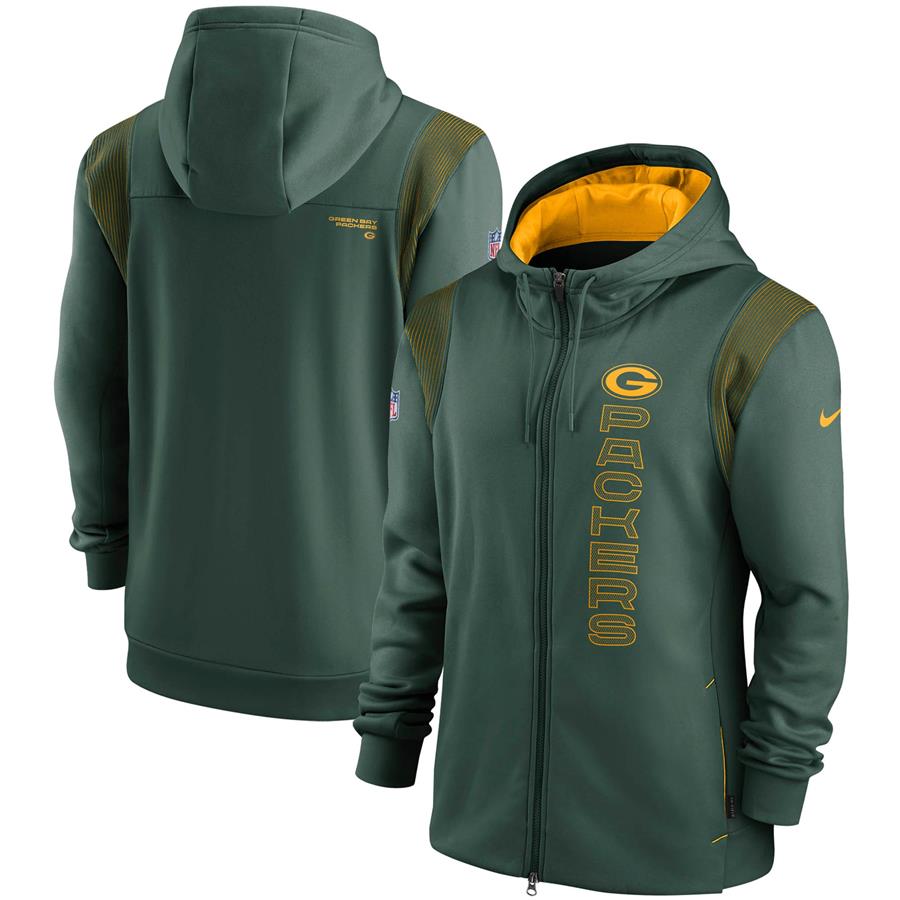 Green Bay Packers Nike Sideline Team Performance Full-Zip Hoodie - Green