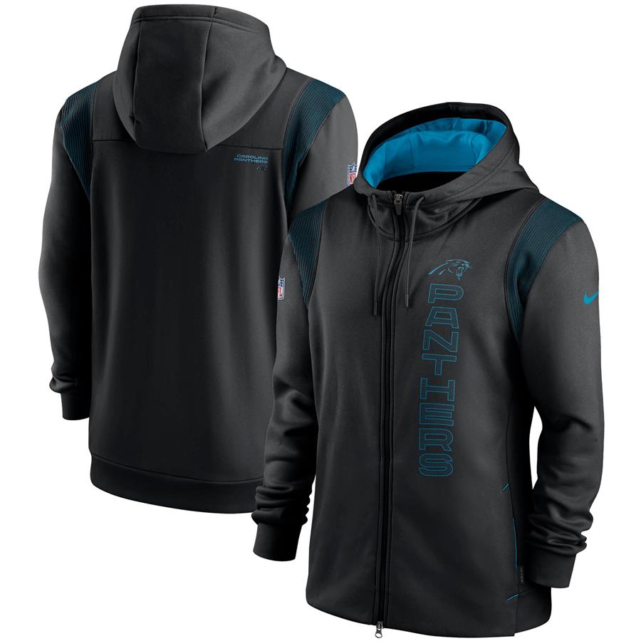 Carolina Panthers Nike Sideline Team Performance Full-Zip Hoodie - Black