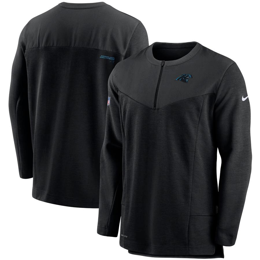 Carolina Panthers Nike Sideline Half-Zip UV Performance Jacket - Black
