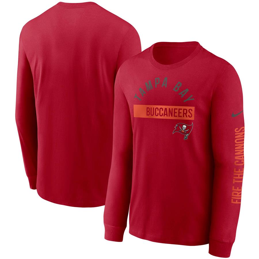 Tampa Bay Buccaneers Nike Fan Gear Color Bar Long Sleeve T-Shirt - Red