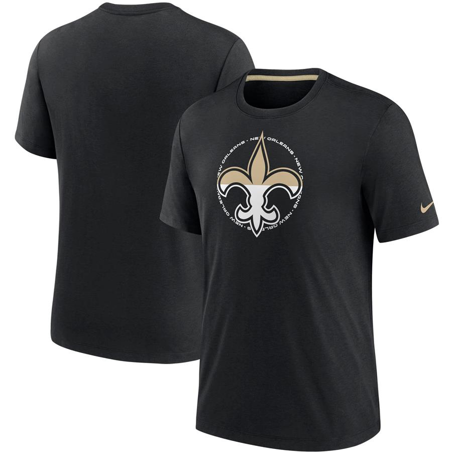 New Orleans Saints Nike Historic Tri-Blend T-Shirt - Black