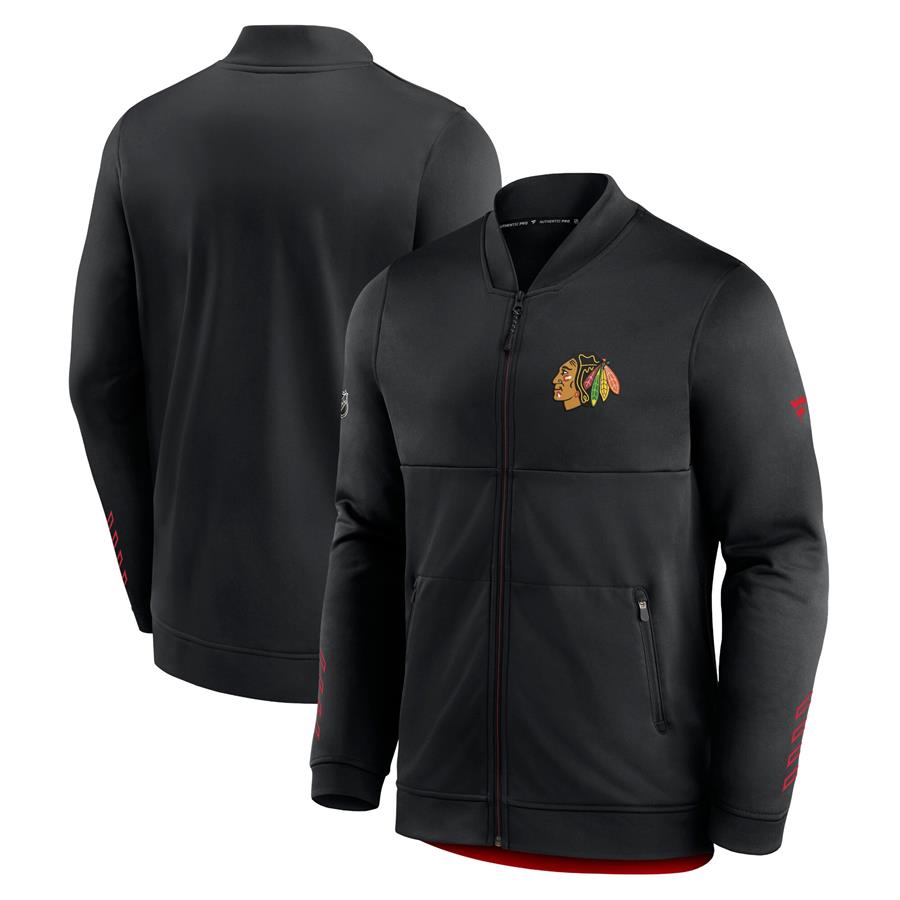 Chicago Blackhawks Fanatics Branded Locker Room Full-Zip Jacket - Black