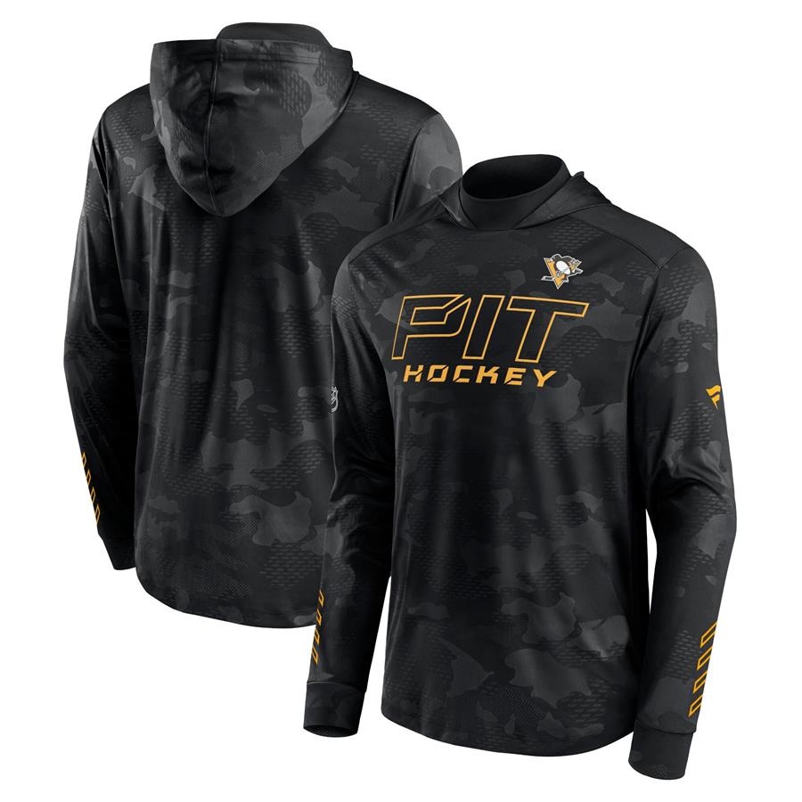 Pittsburgh Penguins Fanatics Branded Authentic Pro Locker Room Camo Pullover Hoodie - Black