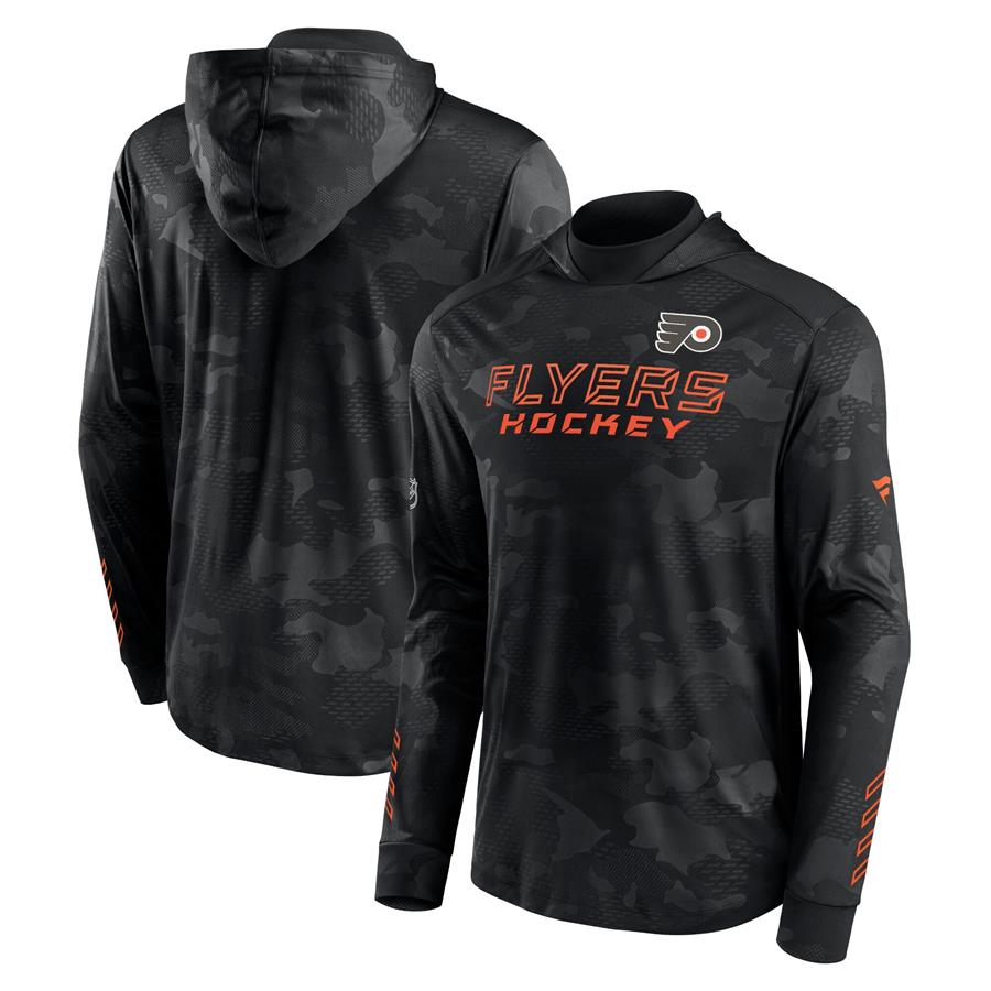 Philadelphia Flyers Fanatics Branded Authentic Pro Locker Room Camo Pullover Hoodie - Black