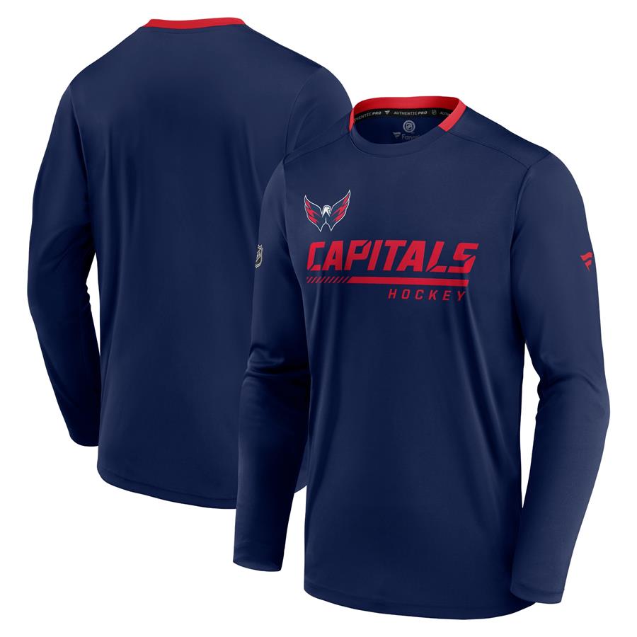 Washington Capitals Fanatics Branded Authentic Pro Locker Room Long Sleeve T-Shirt - Navy