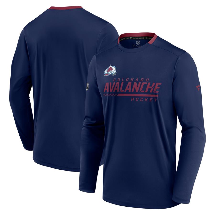 Colorado Avalanche Fanatics Branded Authentic Pro Locker Room Long Sleeve T-Shirt - Navy