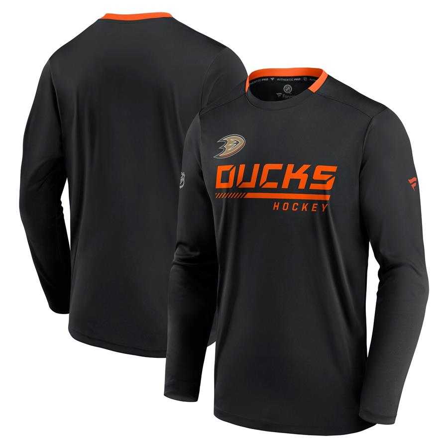 Anaheim Ducks Fanatics Branded Authentic Pro Locker Room Long Sleeve T-Shirt - Black