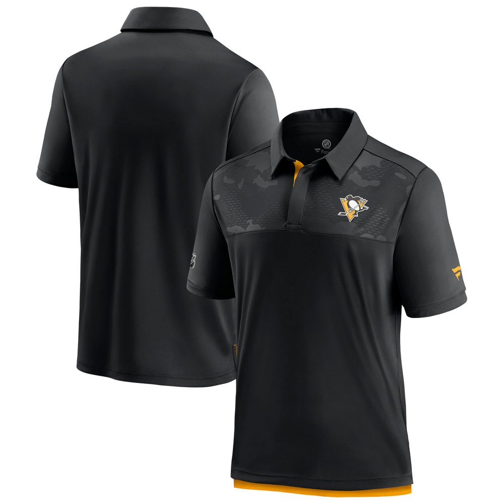 Pittsburgh Penguins Fanatics Branded Authentic Pro Locker Room Team Polo - Black