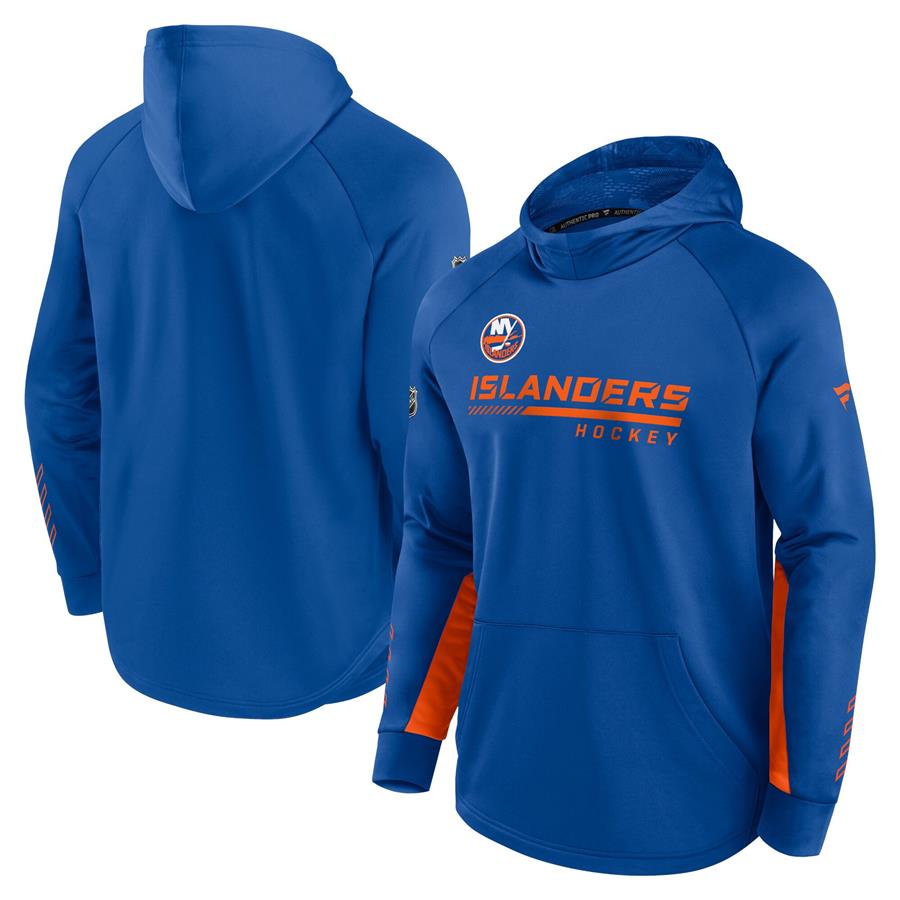 New York Islanders Fanatics Branded Authentic Pro Locker Room Raglan Pullover Hoodie - Royal