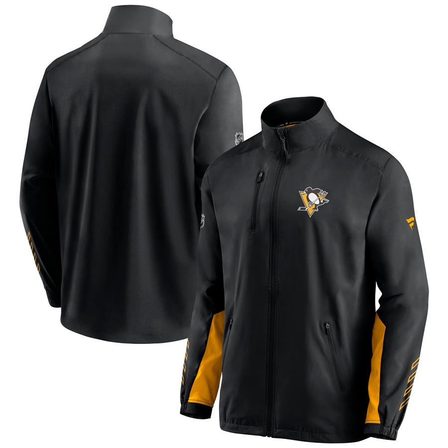 Pittsburgh Penguins Fanatics Branded Authentic Pro Locker Room Rinkside Full-Zip Jacket - Black