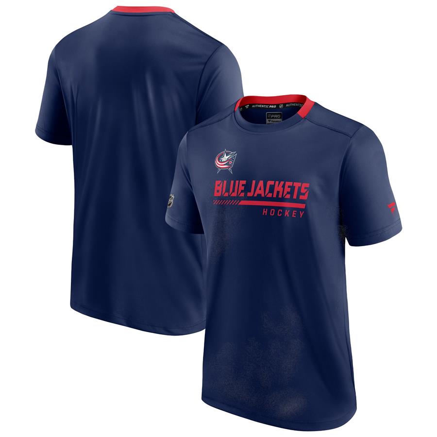 Columbus Blue Jackets Fanatics Branded Authentic Pro Locker Room T-Shirt - Navy