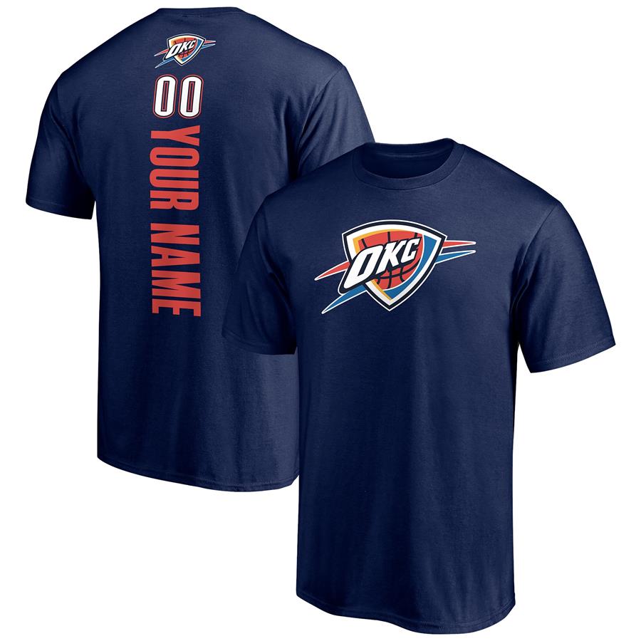 Oklahoma City Thunder Fanatics Branded Playmaker Personalized Name & Number T-Shirt - Navy