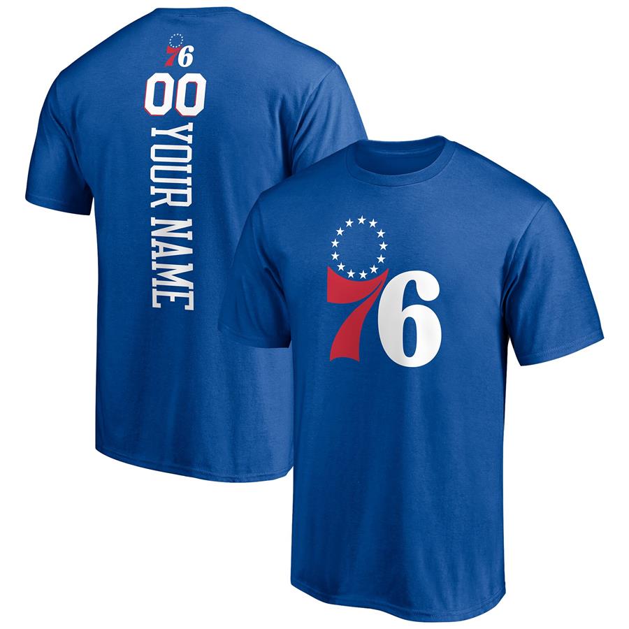 Philadelphia 76ers Fanatics Branded Playmaker Personalized Name & Number T-Shirt - Royal