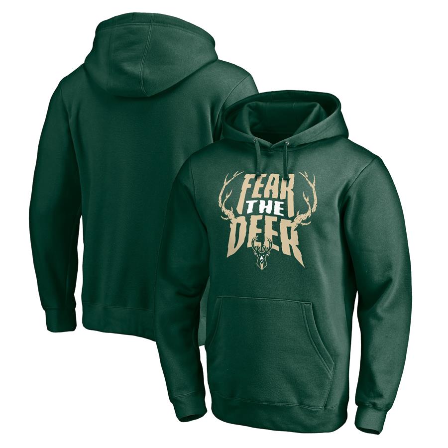 Milwaukee Bucks Fanatics Branded Post Up Hometown Collection Pullover Hoodie - Hunter Green