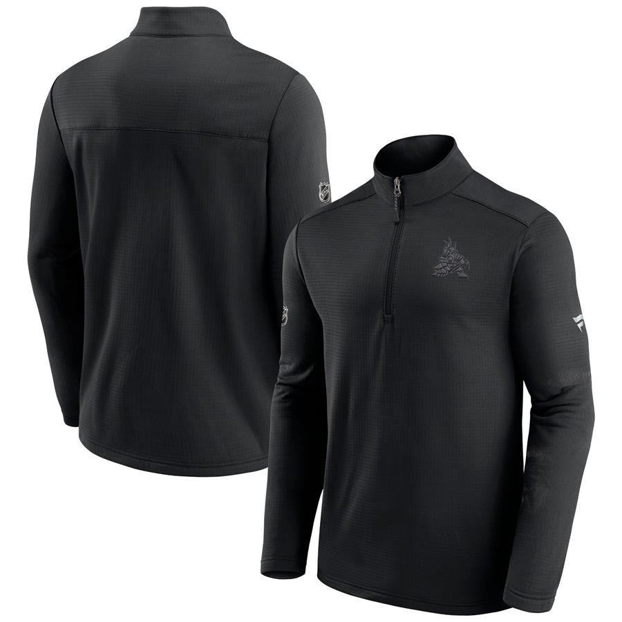 Arizona Coyotes Fanatics Branded Authentic Pro Travel and Training Quarter-Zip Jacket - Black