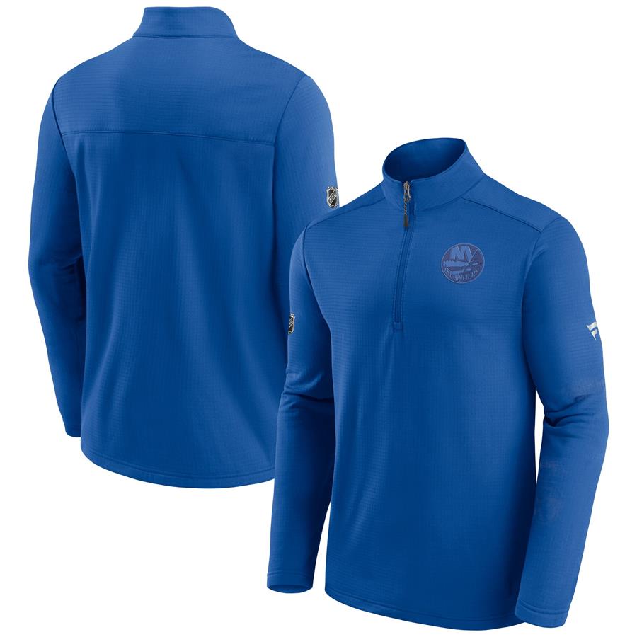 New York Islanders Fanatics Branded Authentic Pro Travel and Training Quarter-Zip Jacket - Royal