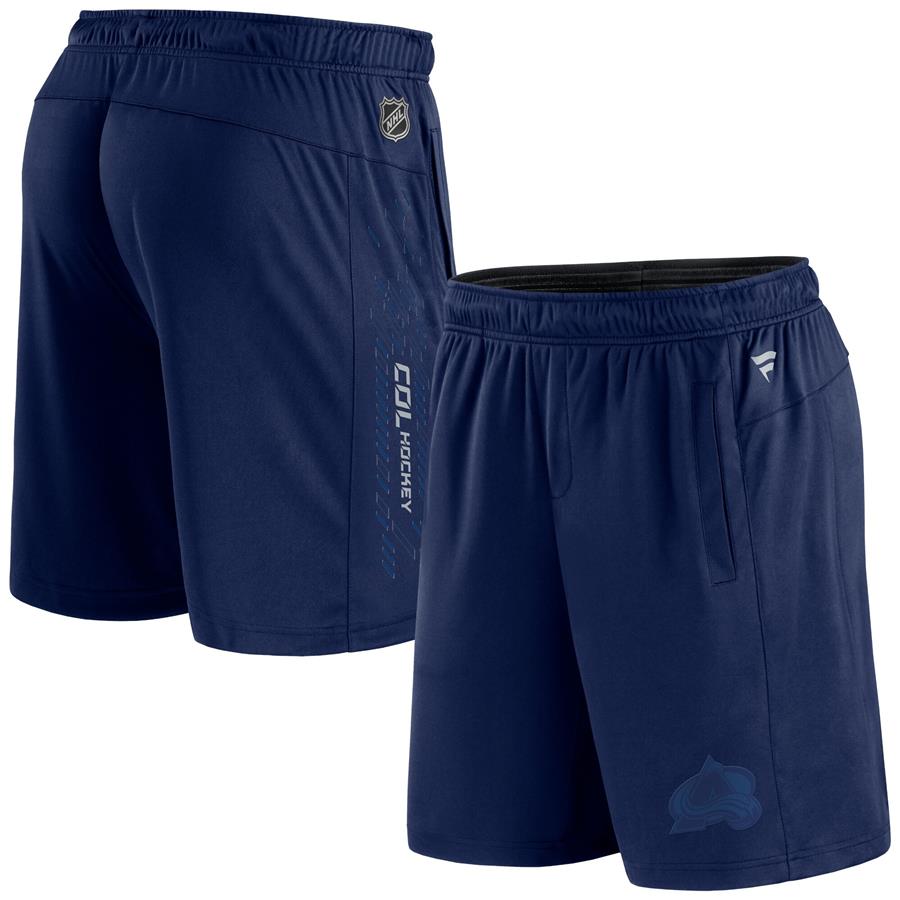 Colorado Avalanche Fanatics Branded Authentic Pro Travel and Training Shorts - Navy