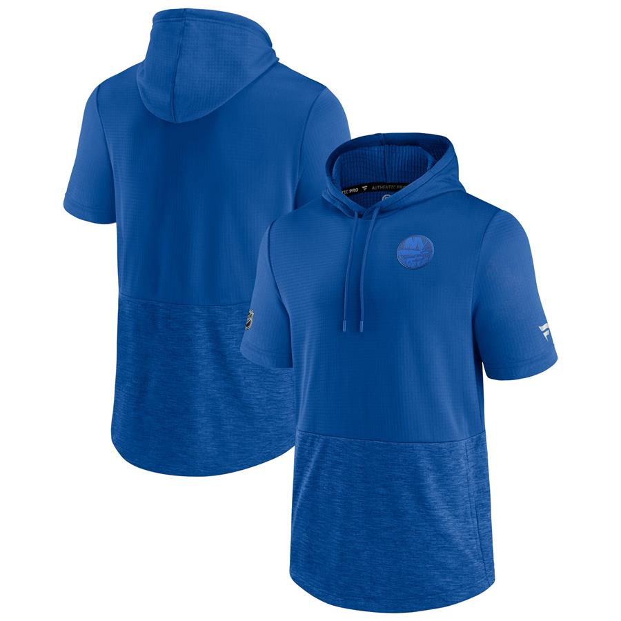 New York Islanders Fanatics Branded Authentic Pro Travel and Training Short Sleeve Pullover Hoodie - Royal