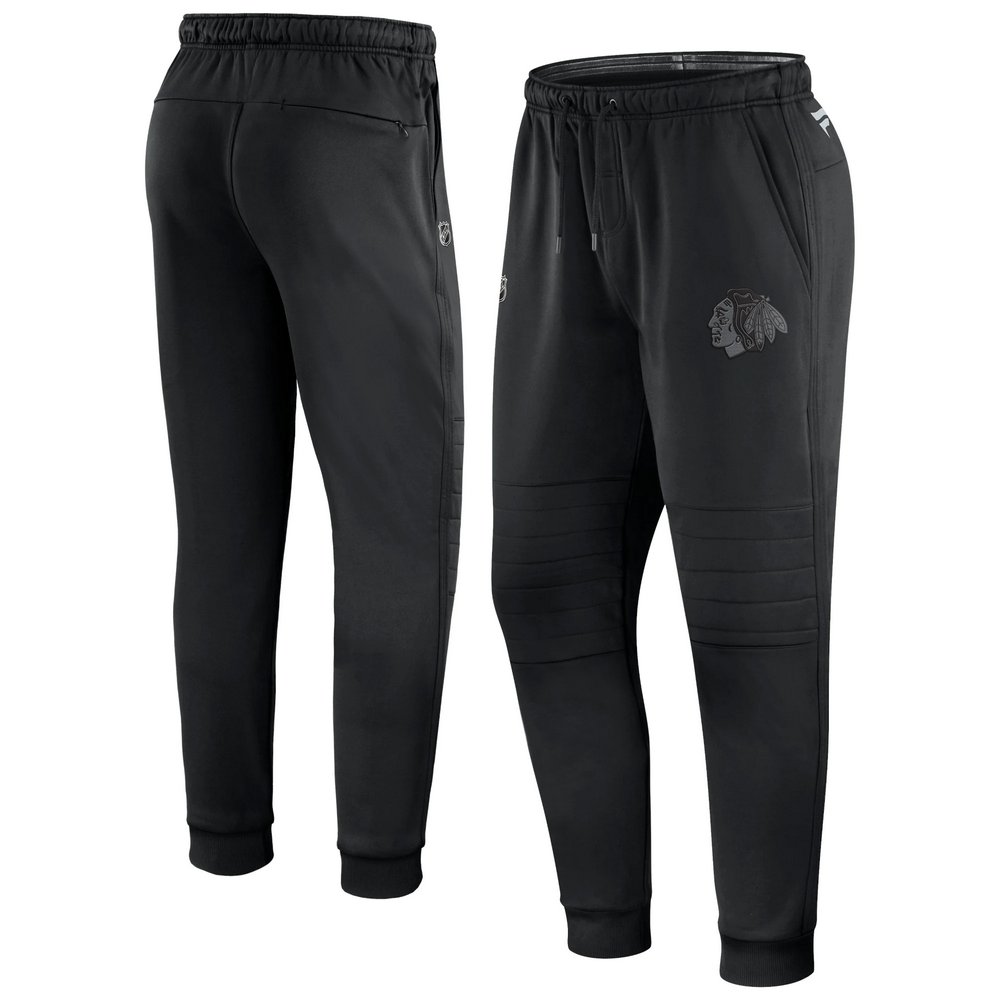 Chicago Blackhawks Fanatics Branded Authentic Pro Travel and Training Sweatpants - Black