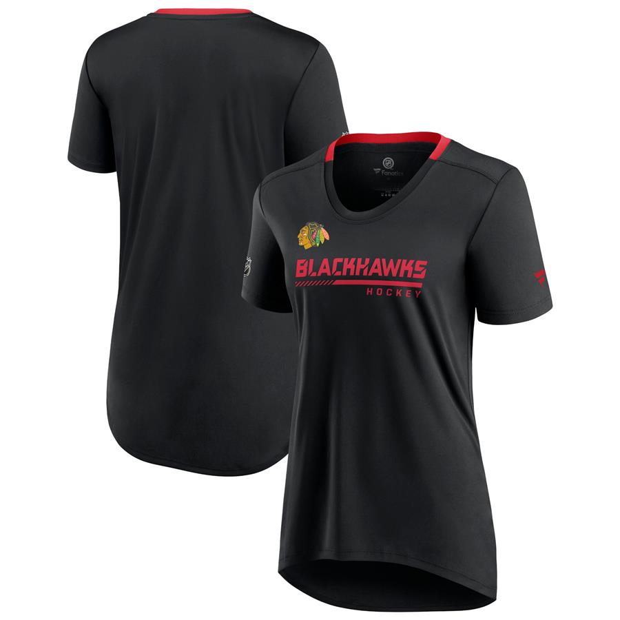 Chicago Blackhawks Fanatics Branded Women's Authentic Pro Locker Room T-Shirt - Black