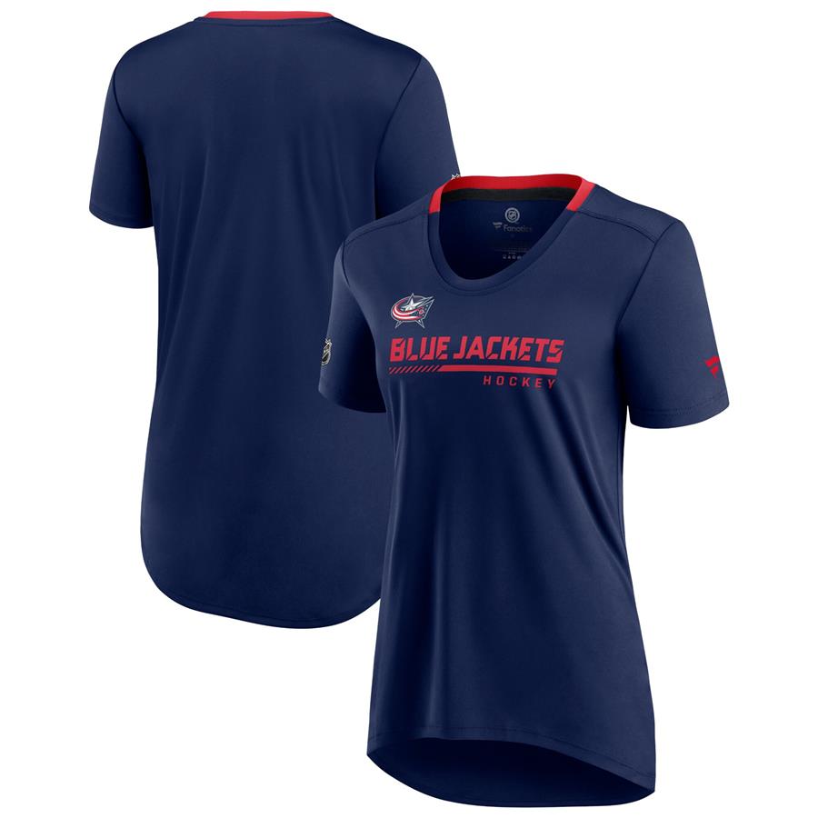 Columbus Blue Jackets Fanatics Branded Women's Authentic Pro Locker Room T-Shirt - Navy