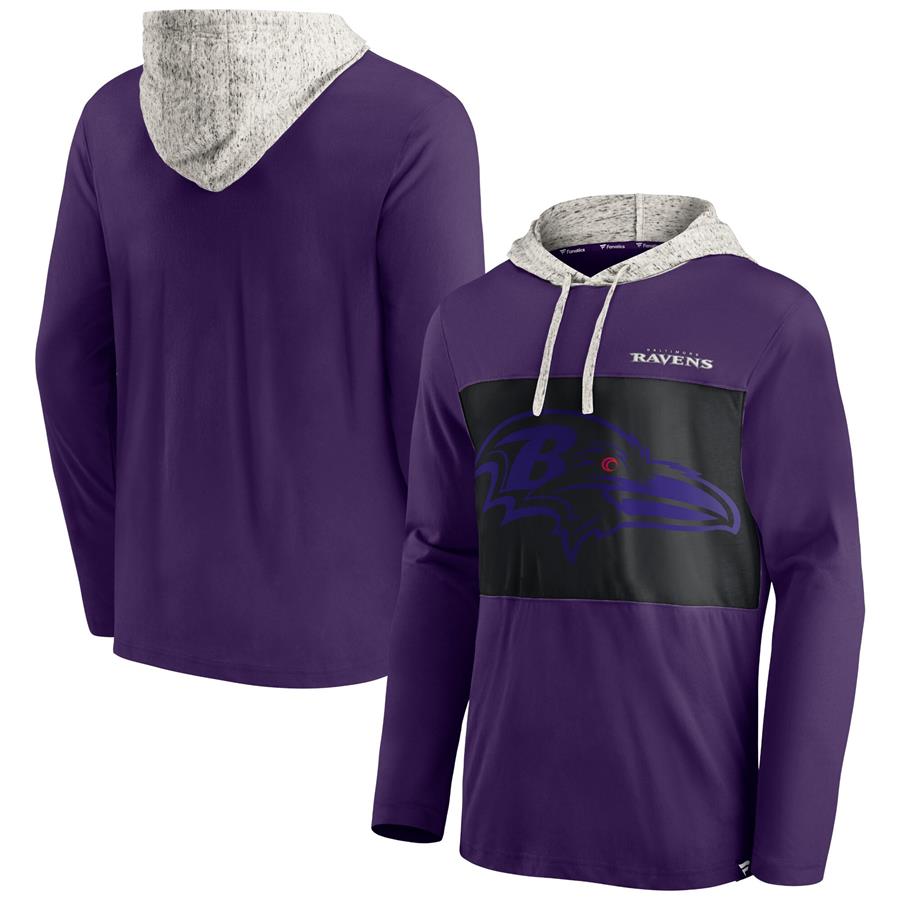 Baltimore Ravens Fanatics Branded Long Sleeve Hoodie T-Shirt - Purple