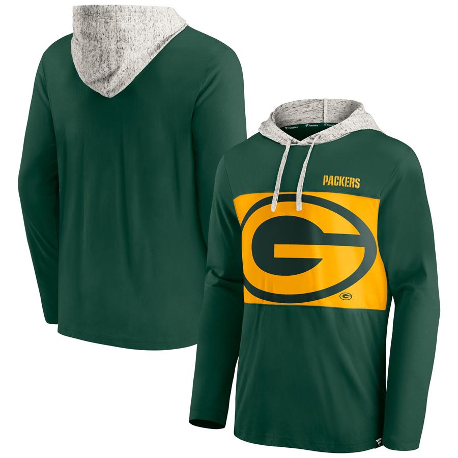 Green Bay Packers Fanatics Branded Long Sleeve Hoodie T-Shirt - Green