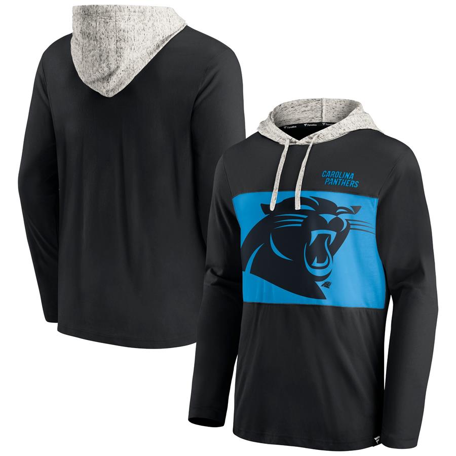 Carolina Panthers Fanatics Branded Long Sleeve Hoodie T-Shirt - Black