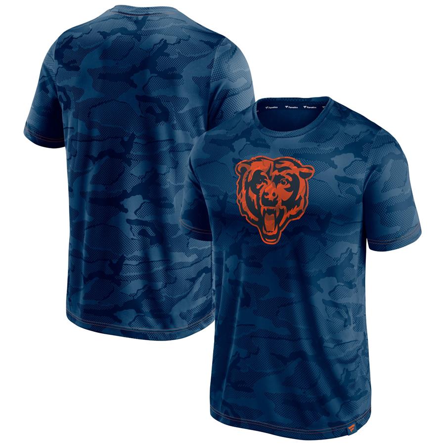 Chicago Bears Fanatics Branded Camo Jacquard T-Shirt - Navy