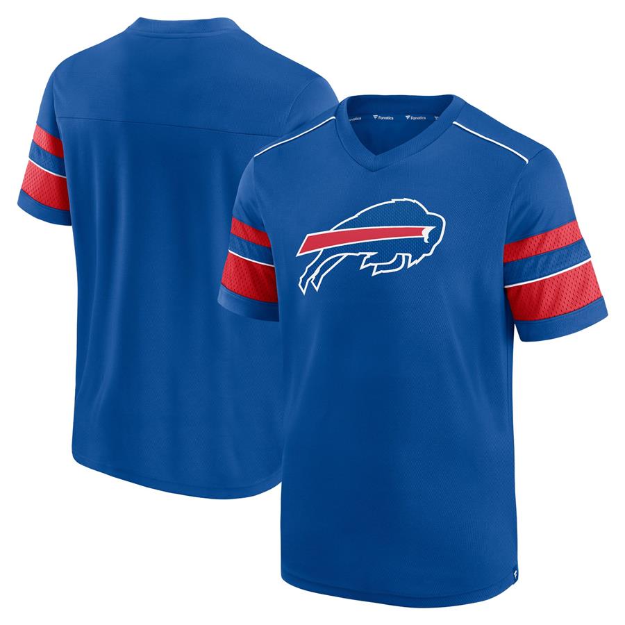 Buffalo Bills Fanatics Branded Textured Hashmark V-Neck T-Shirt - Royal