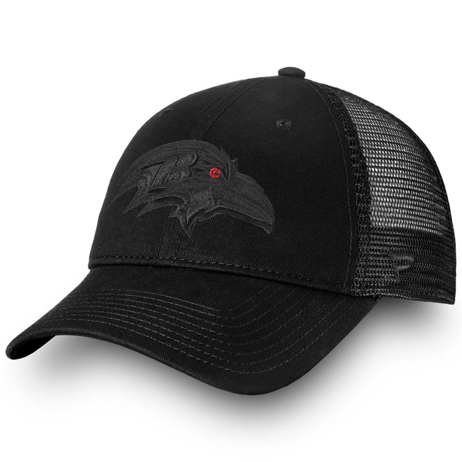 Baltimore Ravens Fanatics Branded Tonal Trucker Adjustable Snapback Hat - Black