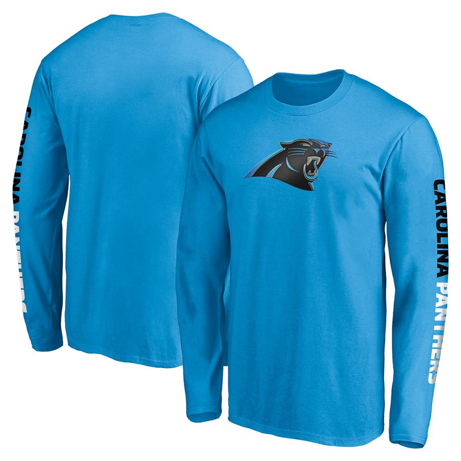 Carolina Panthers Fanatics Branded Front Runner Long Sleeve T-Shirt - Blue