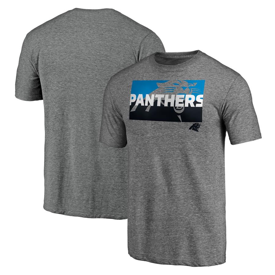 Carolina Panthers Fanatics Branded Block Party Square Off Tri-Blend T-Shirt - Heathered Gray