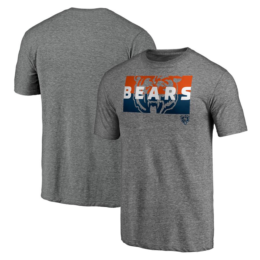 Chicago Bears Fanatics Branded Block Party Square Off Tri-Blend T-Shirt - Heathered Gray