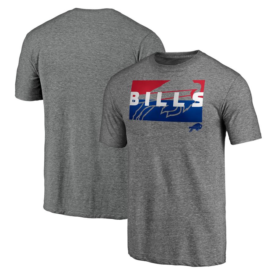 Buffalo Bills Fanatics Branded Block Party Square Off Tri-Blend T-Shirt - Heathered Gray