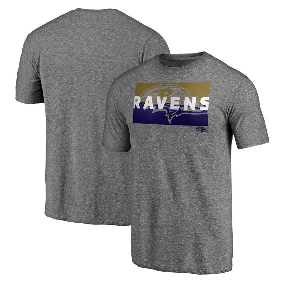 Baltimore Ravens Fanatics Branded Block Party Square Off Tri-Blend T-Shirt - Heathered Gray