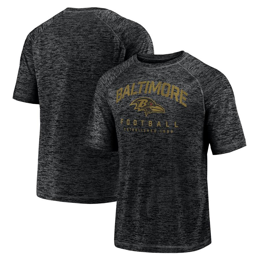 Baltimore Ravens Fanatics Branded Shade Battle Ready Raglan Space-Dye T-Shirt - Black
